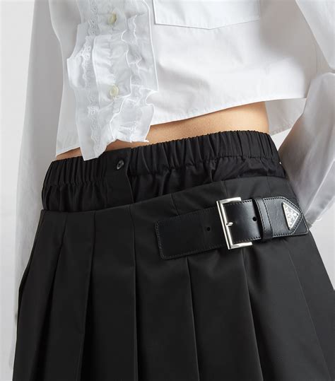 prada pleated mini skirt|Prada nylon pleated top.